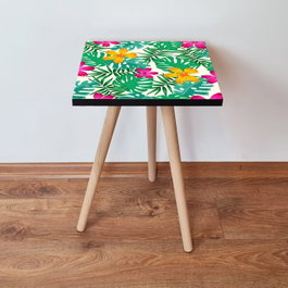 Hanah Home Mesa Auxiliar Shp206 Verde, Amarillo, Fucsia y Blanco
